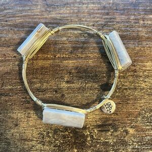 Bourbon & Boweties Gold Metal Stone Bangle